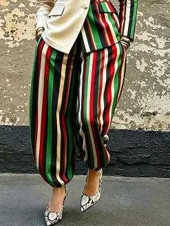 Urban Striped Printing Bloomers