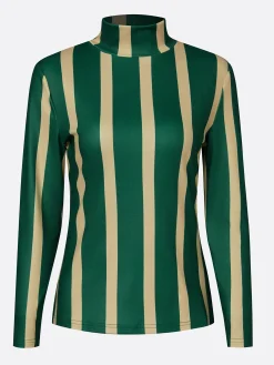 Urban Striped Printing Turtleneck T-shirt