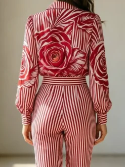 Urban Striped Shirt Collar Shirt