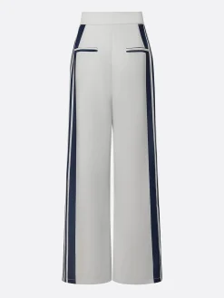Urban Striped Straight Pants H-Line Natural Commuting Trousers