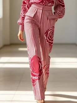 Urban Striped Straight Pants