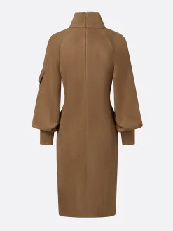 Urban Suede-Look Midi Dress with Pockets