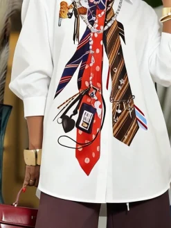 Urban Tie Printing Shirt Collar Shirt