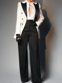 Urban Tuxedo Color Block Lapel Collar Blazer