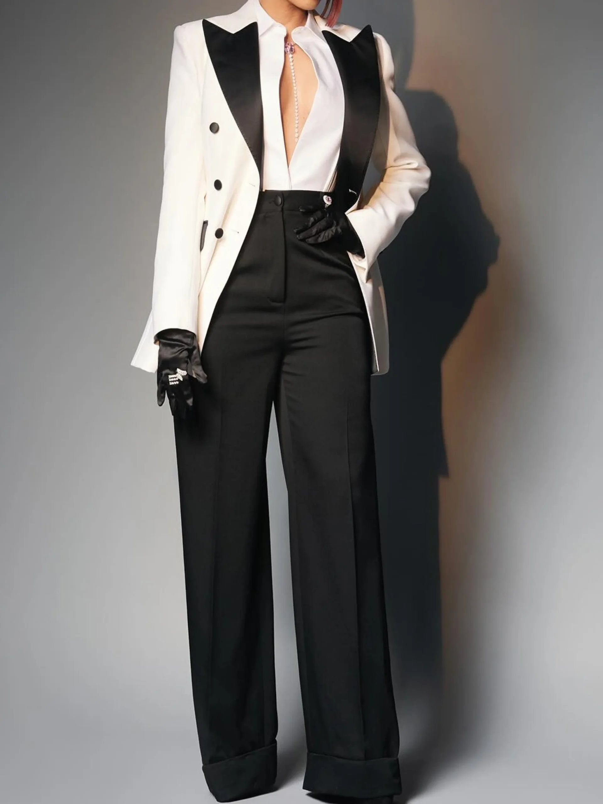 Urban Tuxedo Color Block Lapel Collar Blazer