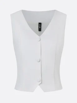 Urban V Neck Linen-Cotton Blend Vest