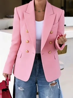 Urban X-Line Natural Regular Fit Lapel Collar Plain Daily Blazer