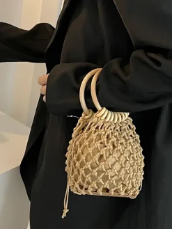 Vacation Clutch Straw Bag