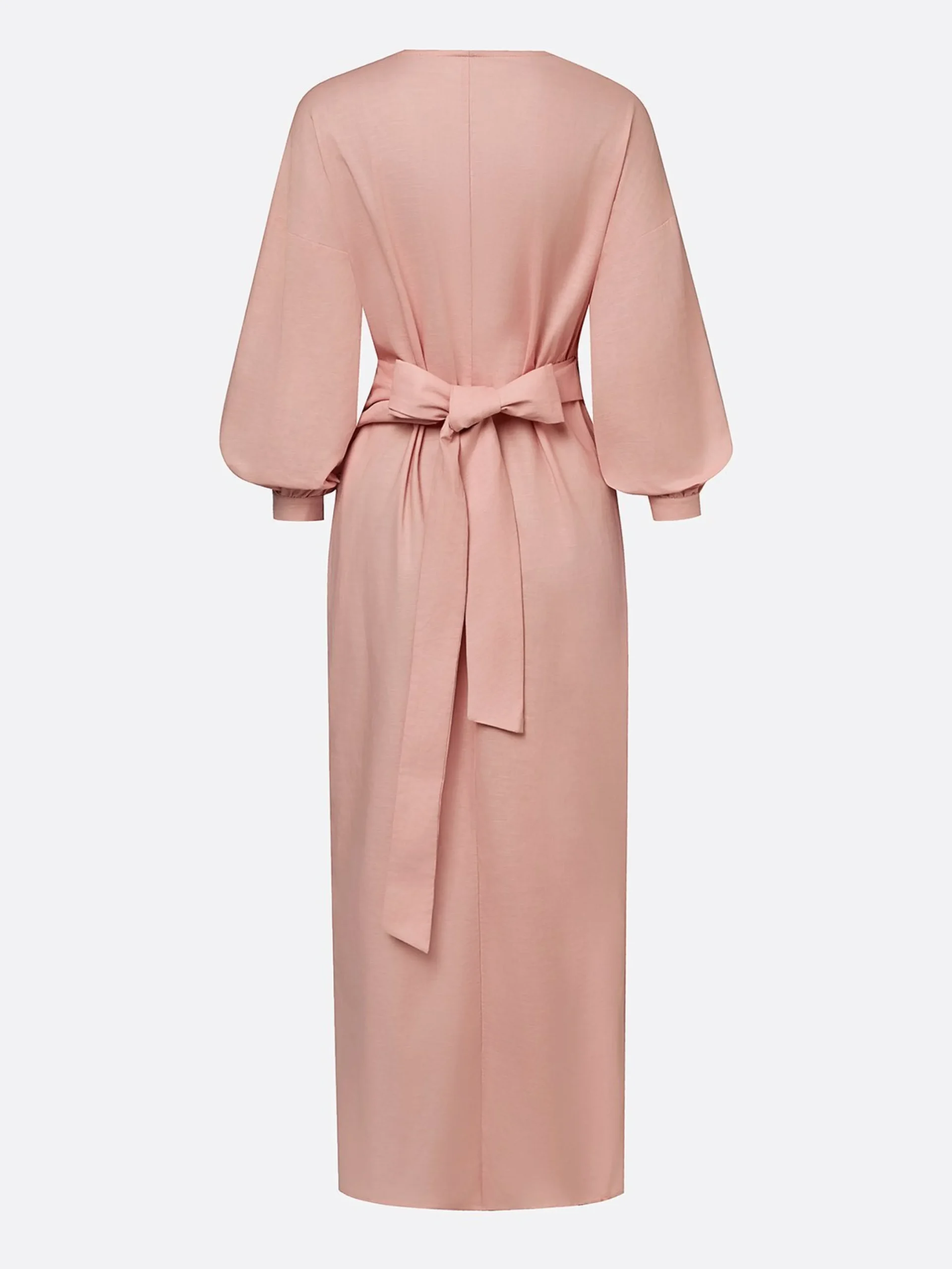 Vacation Plain V Neck Maxi Dress Belt