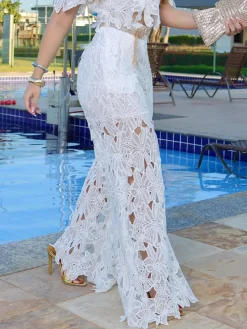 Vacation Plain Wide Leg Pants