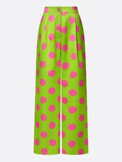 Vacation Polka Dots Printing Wide Leg Pants
