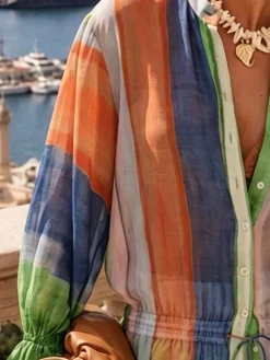 Vacation Striped Printing Shirt