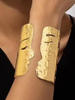 Valentine's Day Irregular Face Design Punk Cuff Bangle