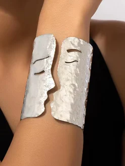 Valentine's Day Irregular Face Design Punk Cuff Bangle