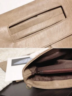 Women Large Capacity Commuting Magnetic Clutch Bag with Crossbody Strap