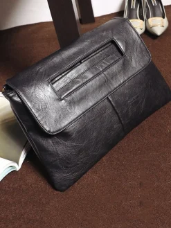 Women Large Capacity Commuting Magnetic Clutch Bag with Crossbody Strap