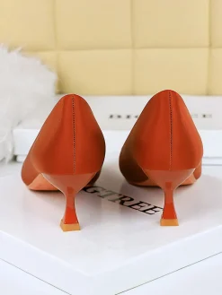 Women Minimalist Wineglass Heel Shallow Pumps
