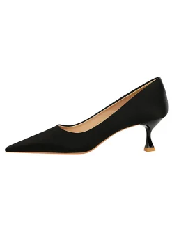 Women Minimalist Wineglass Heel Shallow Pumps