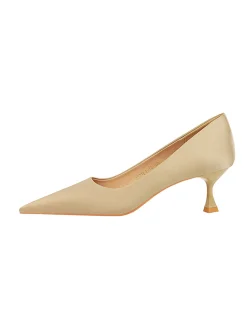 Women Minimalist Wineglass Heel Shallow Pumps