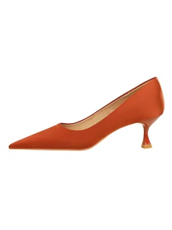 Women Minimalist Wineglass Heel Shallow Pumps