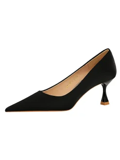 Women Minimalist Wineglass Heel Shallow Pumps
