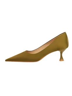 Women Minimalist Wineglass Heel Shallow Pumps