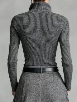 Yarn/Wool Yarn Casual Plain Buttoned Sweater