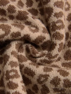 Yarn/Wool Yarn Urban Leopard Buttoned Cardigan