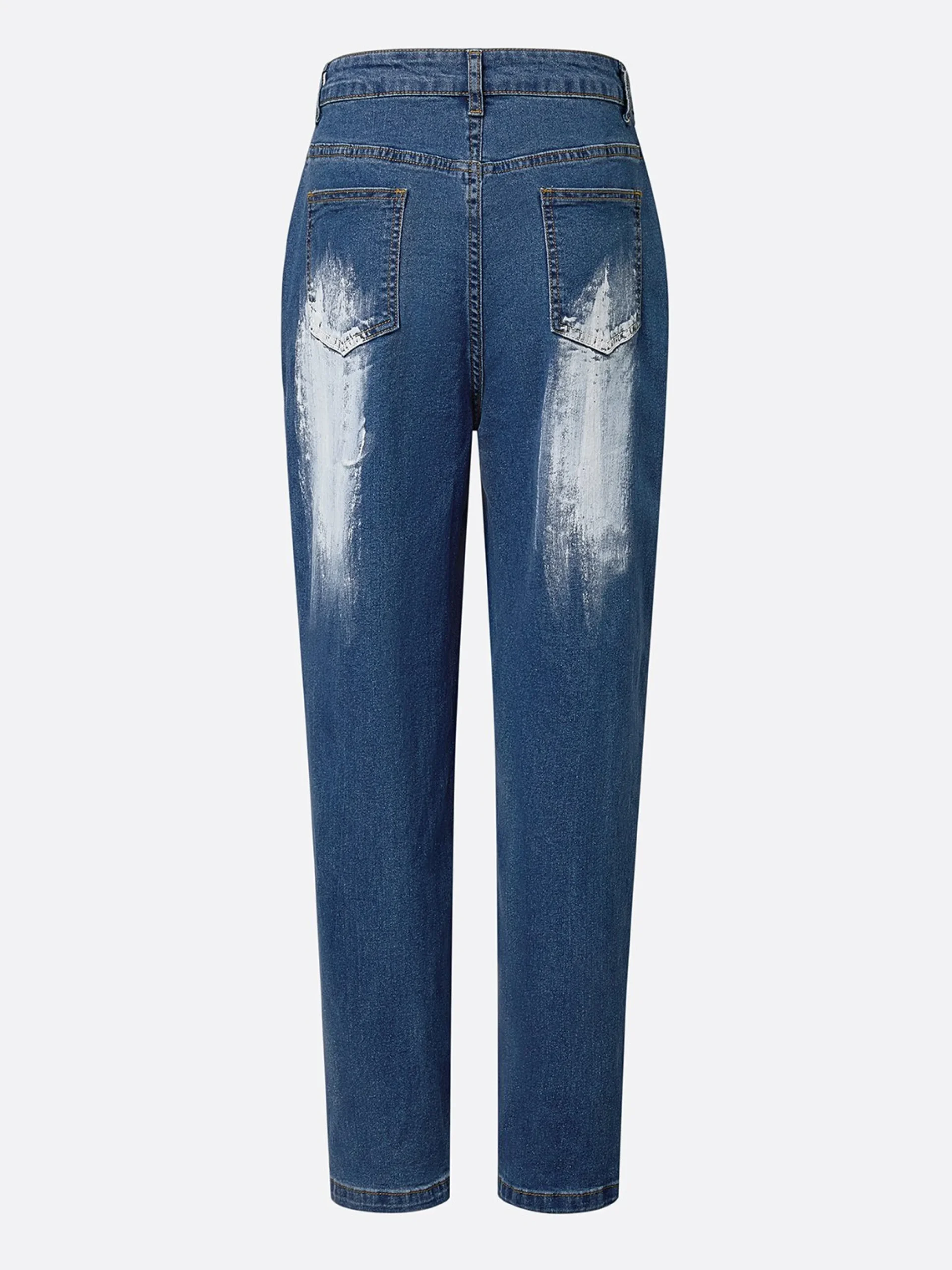 Zipper Plain Casual Jeans